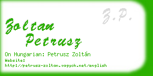 zoltan petrusz business card